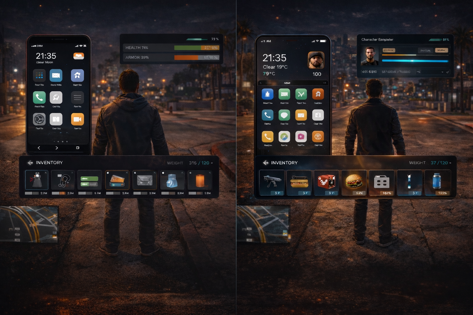 UI / NUI / UX Redesign — modern HUD and interface redesigns for FiveM servers